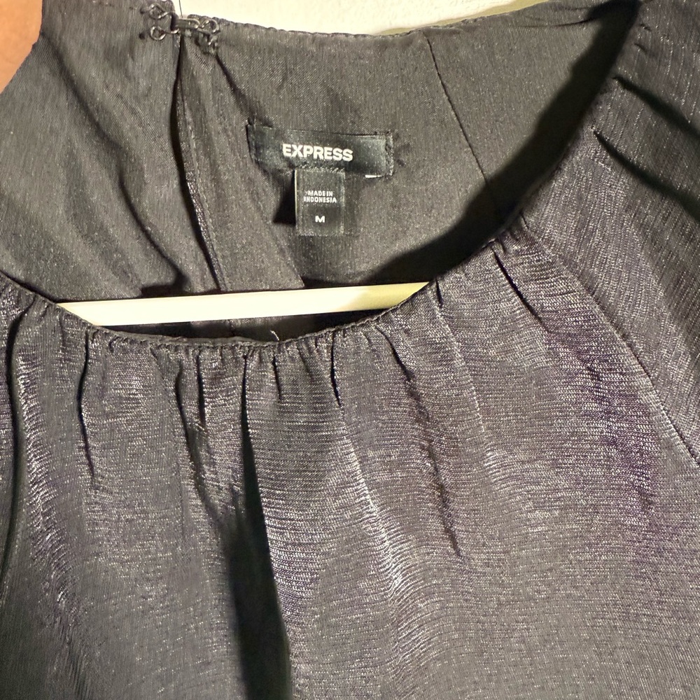 Express Black Shimmer Blouse - Picture 3 of 4